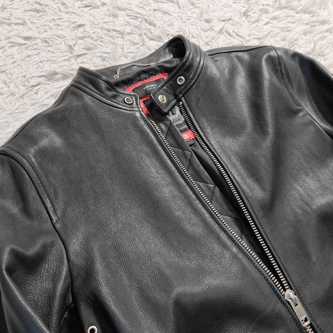 DIESEL TIMELESS 羊革 ラムレザー シングルライダースジャケット
