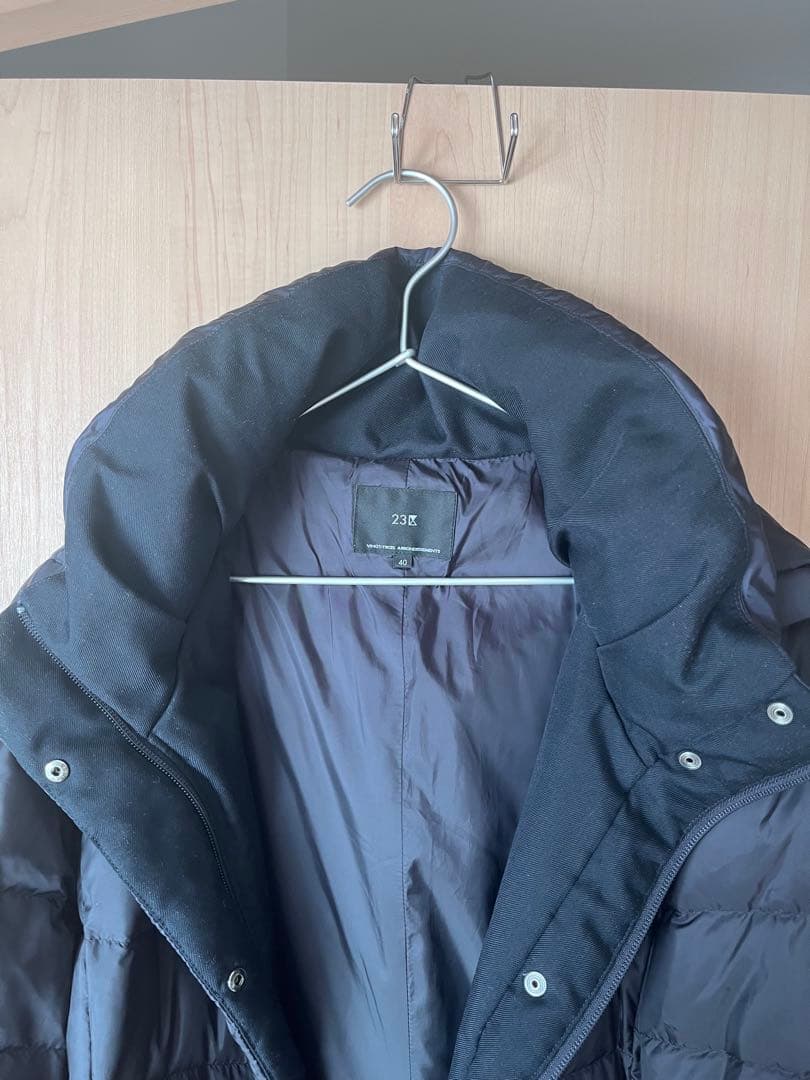 23区【洗える＆弱撥水】シレータフタ　ロング ダウンコート ネイビー系 40