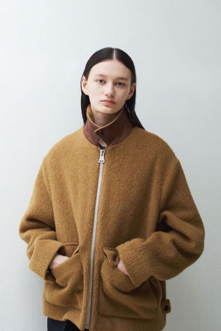 INTERIM ダブルフェイス ヘアリー アルパカ ウール スポーツジャケット