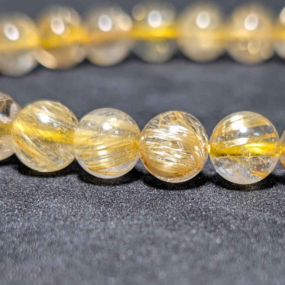 ドーナツ【金運爆上げ】極上タイチンルチル 7mmブレスレット 運命の一本