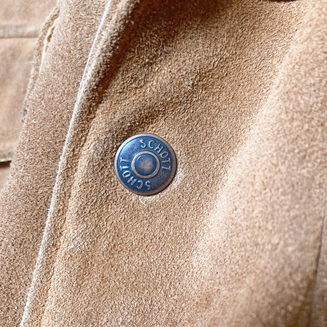 Schott スウェード トラッカージャケット レザージャケット ブラウン 34