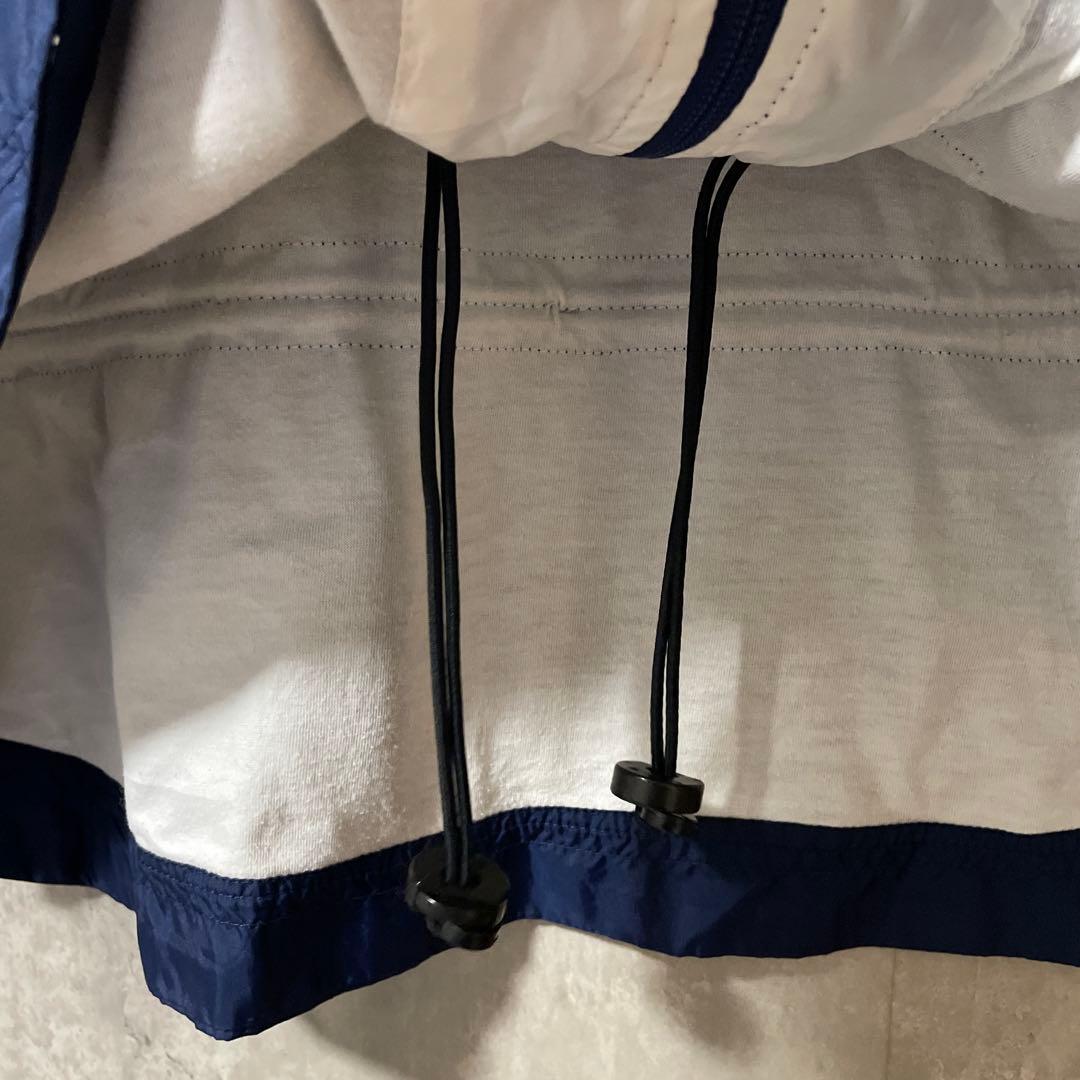 NIKEナイキナイロントラックジャケットブルゾン紺ネイビー白ホワイト刺繍ロゴ希少