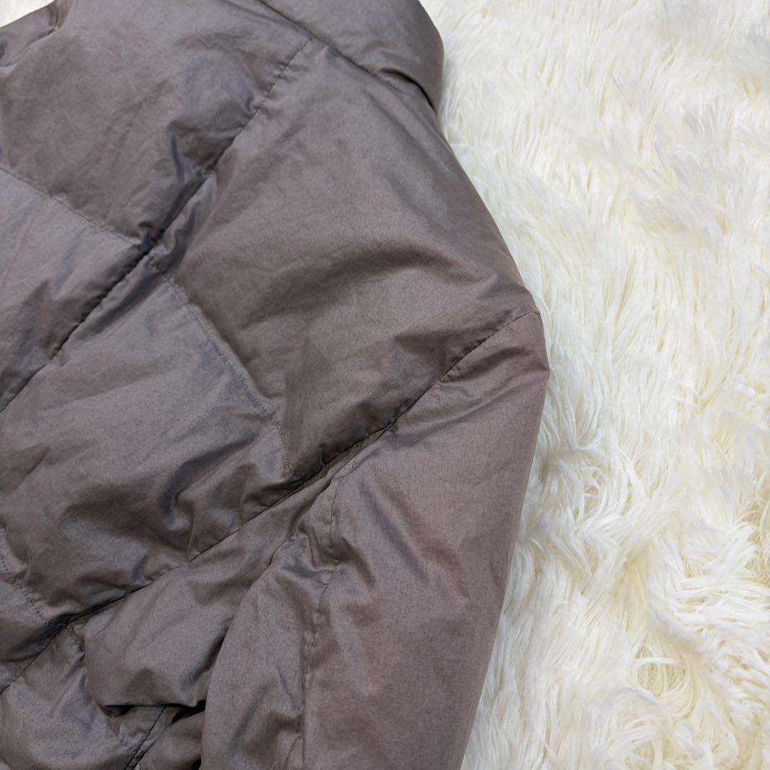 ブルネロクチネリ ショールカラー ライトダウンジャケット リブニット グレージュ