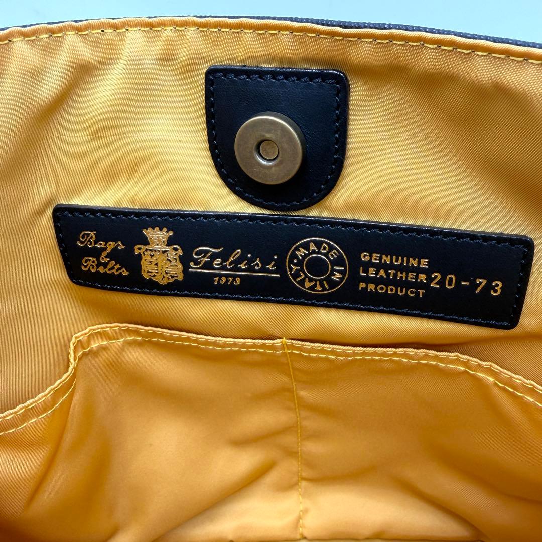 【極美品】フェリージ ハンドバッグ バケットバッグ レザー ブラック 20-73