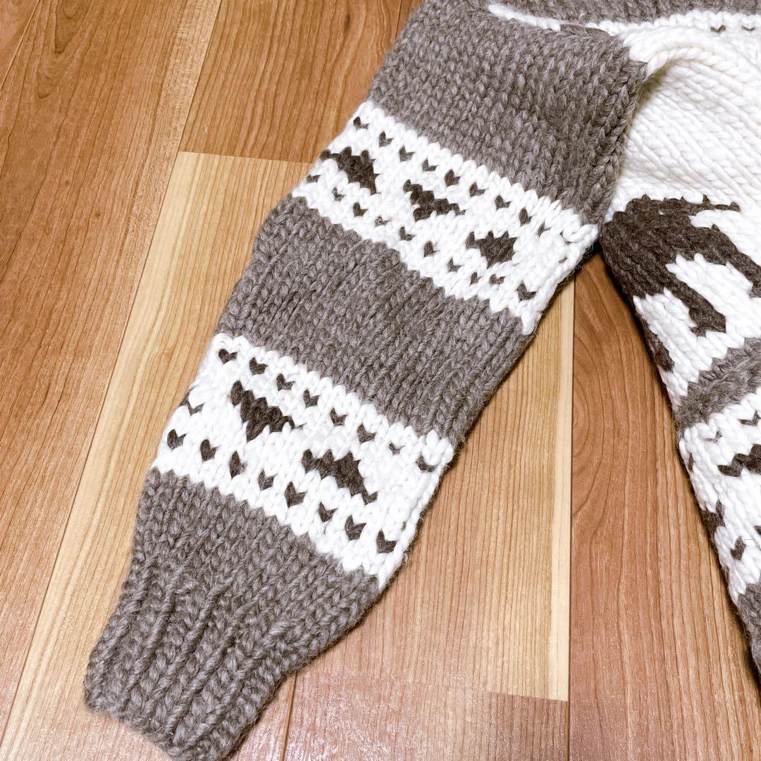 【タグ付き未使用】KANATA カナタ トナカイ柄 カウチンニット セーター