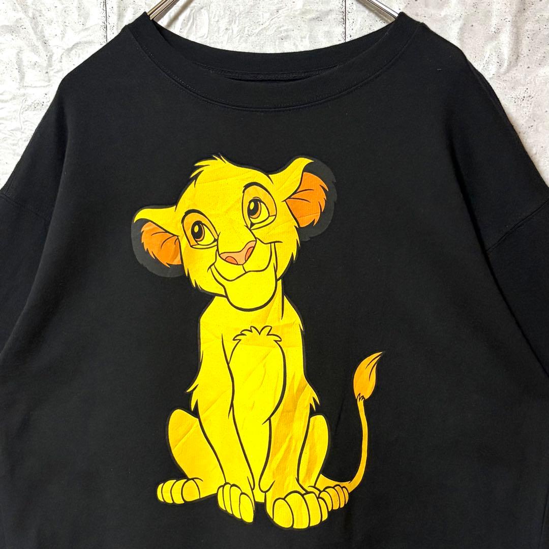 古着 ディズニー スウェット トレーナー ビッグロゴ ライオンキング シンバ L