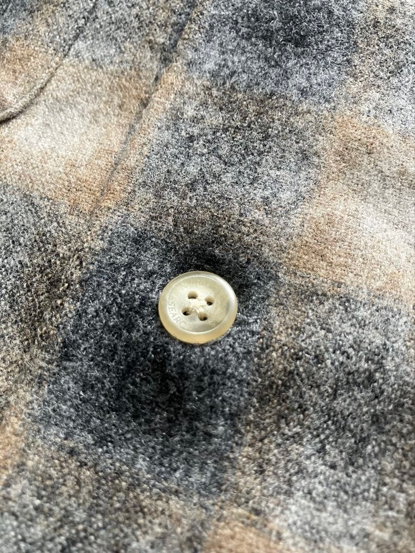 【美品】PENDLETON オンブレチェックウールシャツ　M　ボードシャツ　黒茶