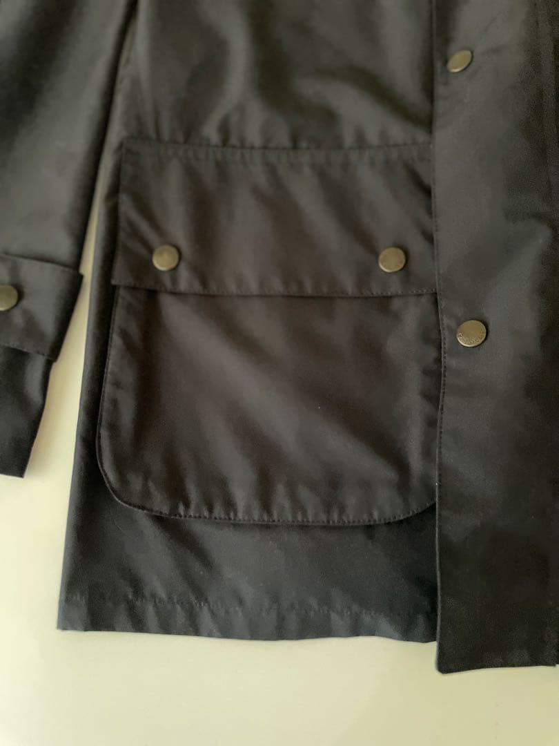 ポールスチュアート　ネイビー ナイロン ジャケット 羊革襟ウールインナー付き　L