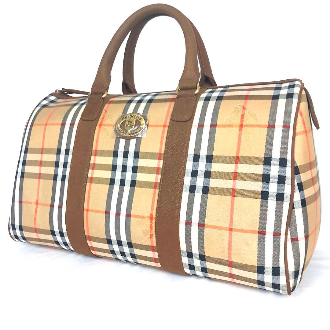 BURBERRY バーバリー ノバチェック ボストンバッグ ホースロゴ