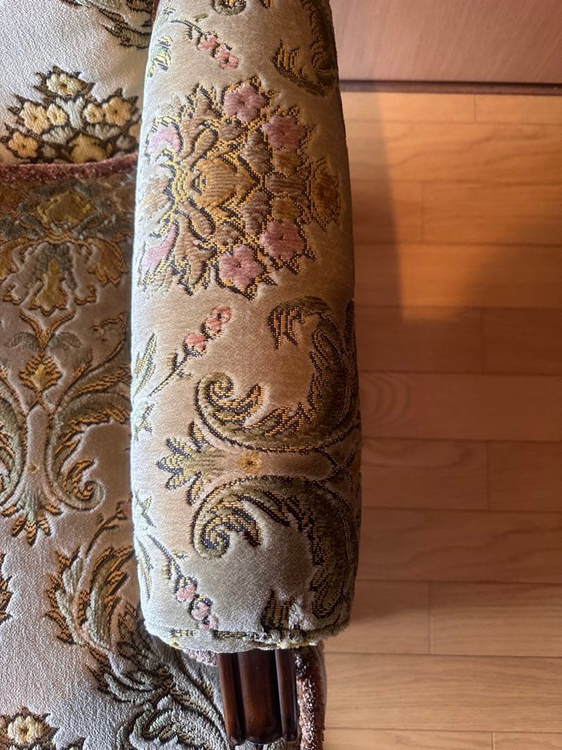 【美品】カリモク シングルソファ インテリア アンティーク 猫脚 1人掛け 椅子