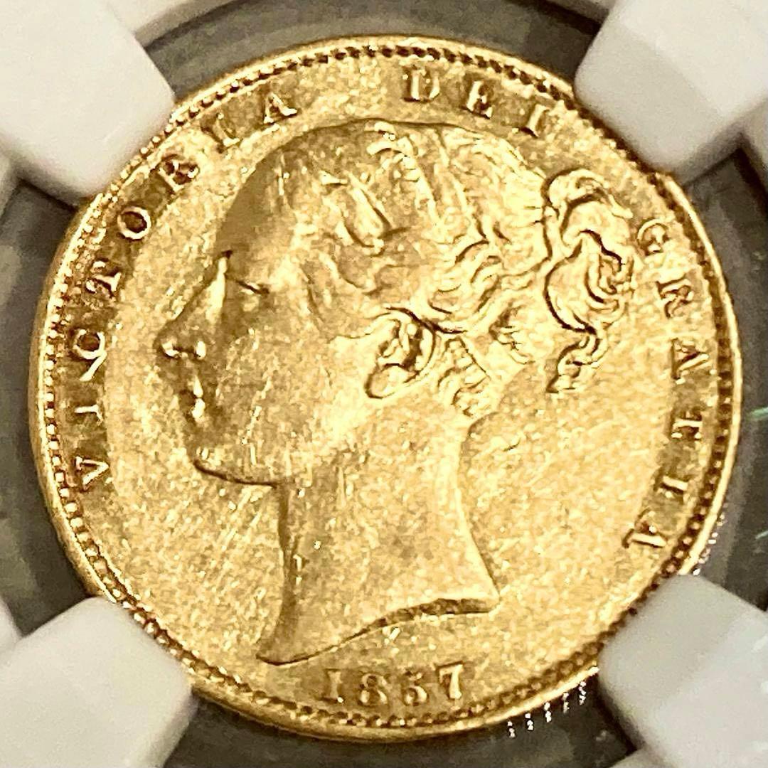 ★★★梨くん★★★　1857年1ソブリン金貨★NGC AU DETAILS