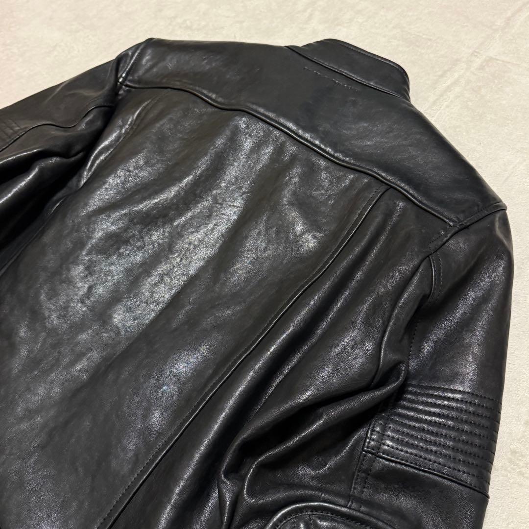 美品　ディーゼル　ラムレザージャケット　46 M 黒
