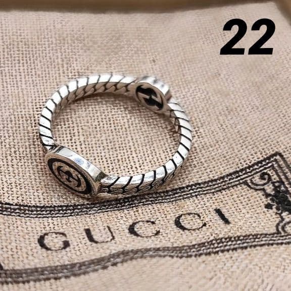 新品未使用 グッチ 二つのデザインが楽しめるGモチーフリング 22号