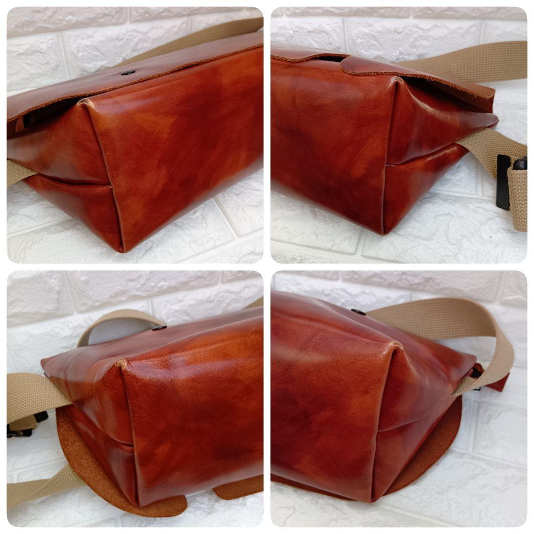 【ユニアンドコー】メッセンジャーバック ショルダーバッグ S キャメル ブラウン