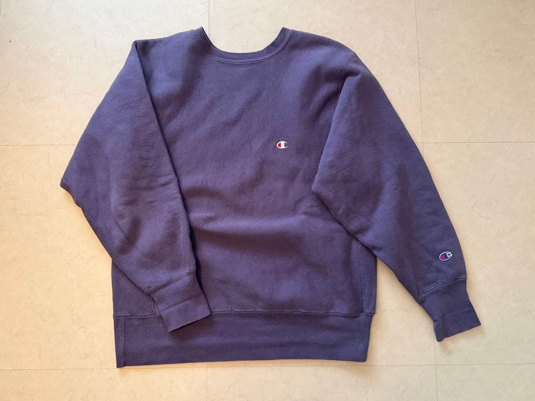 チャンピオンリバースウィーブ 90s サイズL USA 茄子紺　美品