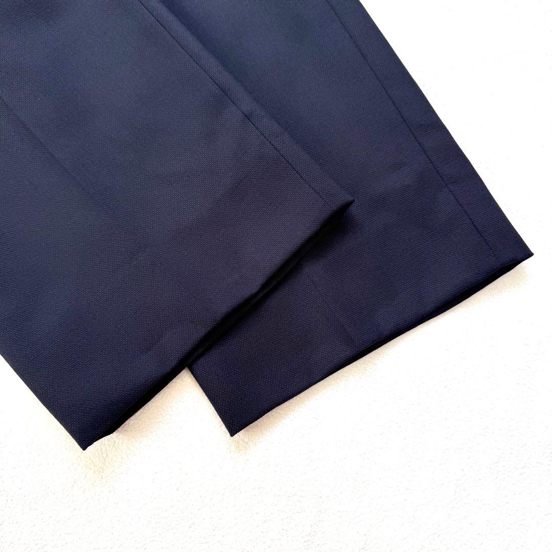 美品15/17号✨ニューヨーカー シルク パンツ スーツ セットアップ ネイビー