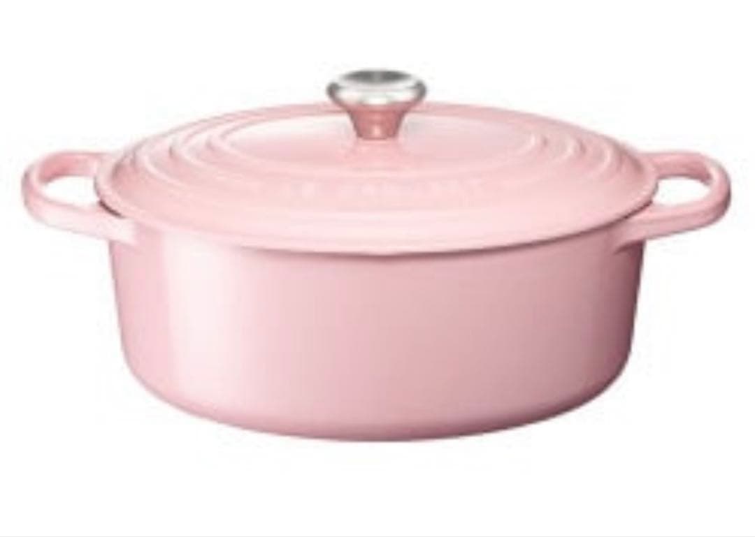【レア】新品　ル・クルーゼ　ココット　オーバル　25㎝　シフォン　ピンク
