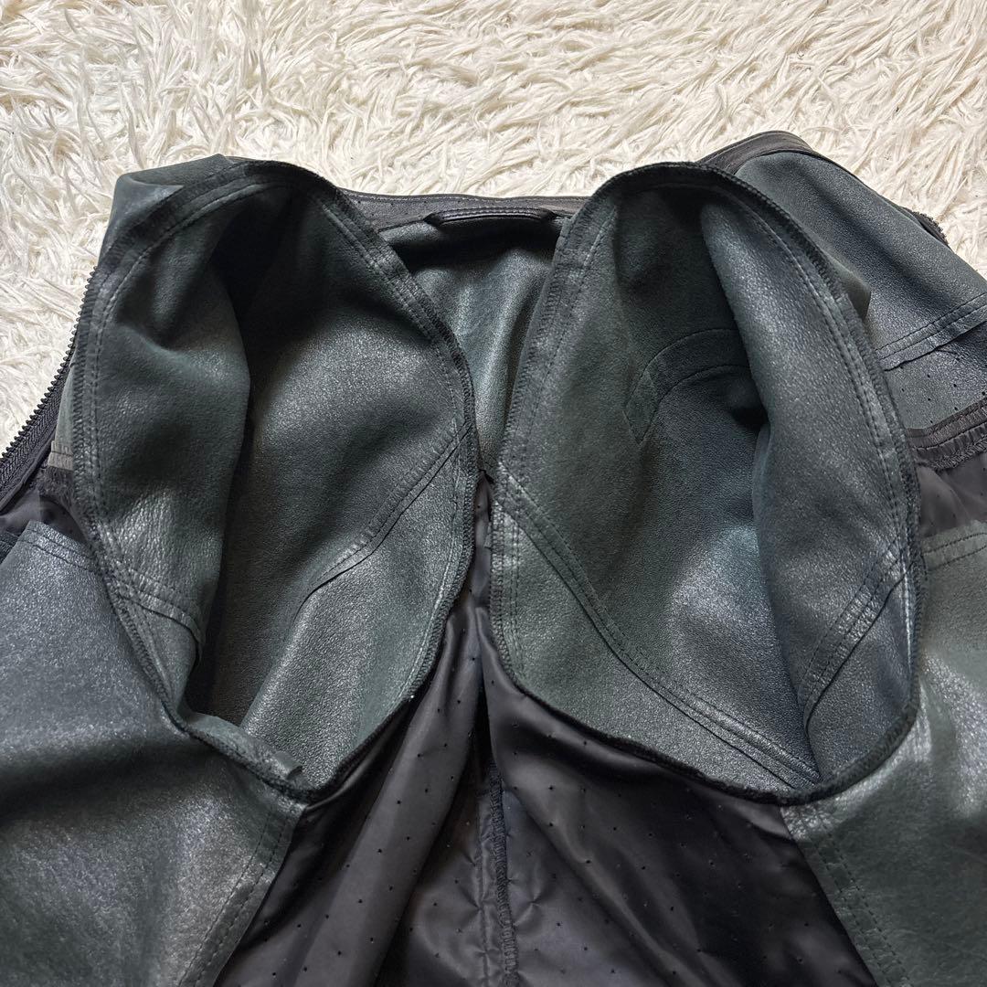 美品【ドローム】シングル　レザー　ririジップ　切り替え　イタリア　羊革　XS