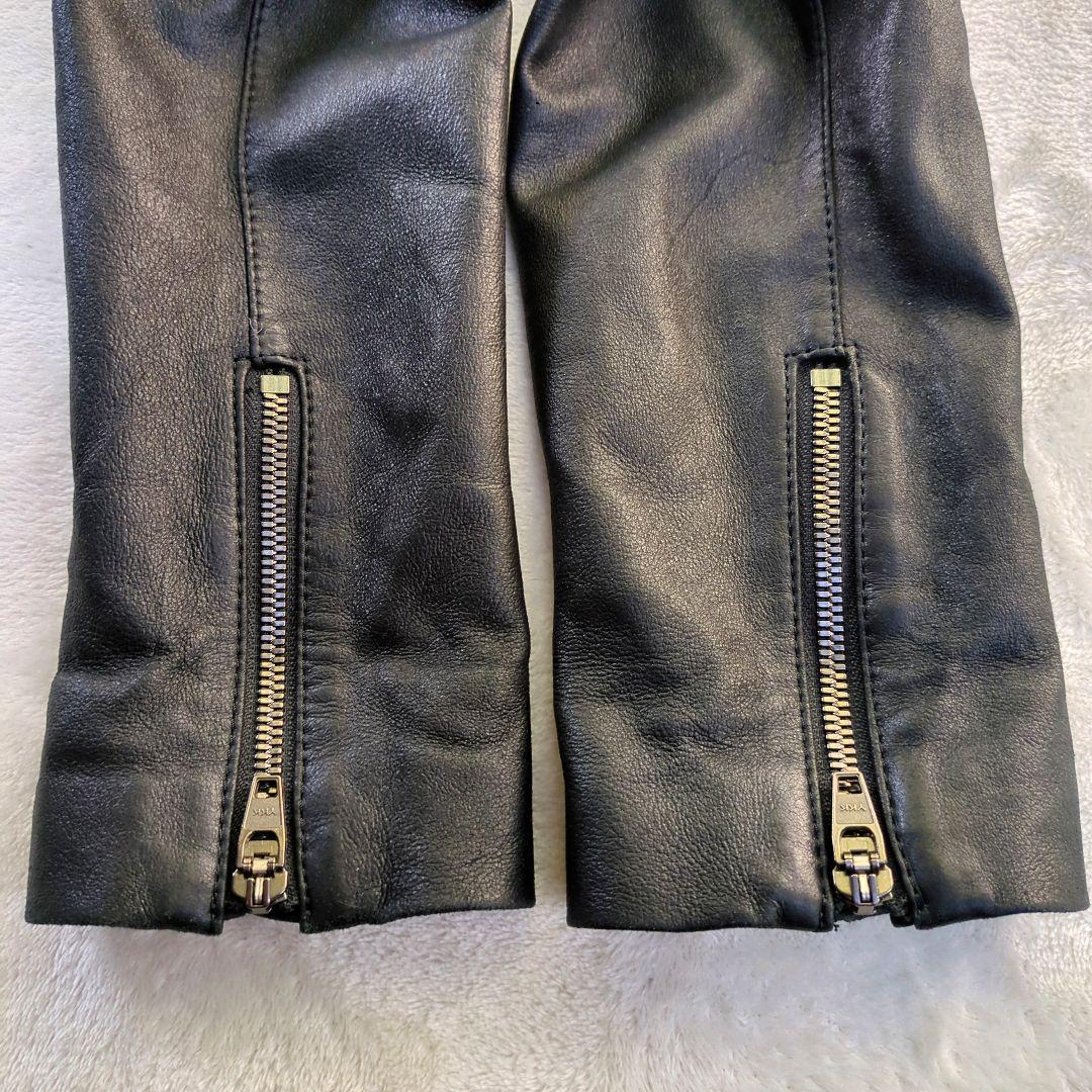 23区 ニジュウサンク　ライダースジャケット　ノーカラー　レザー　ブラック　M