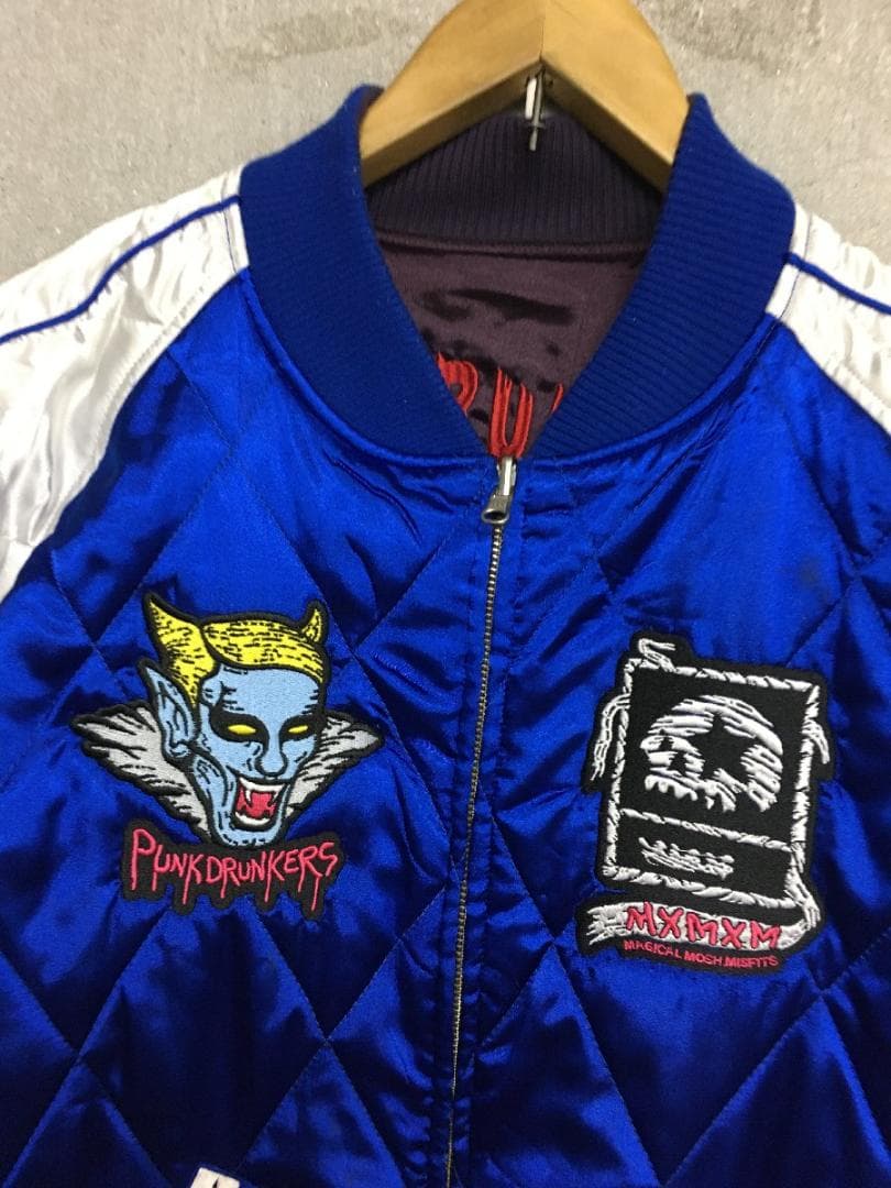 パンクドランカーズ リバーシブル 刺繍 中綿 スカジャン サイズM