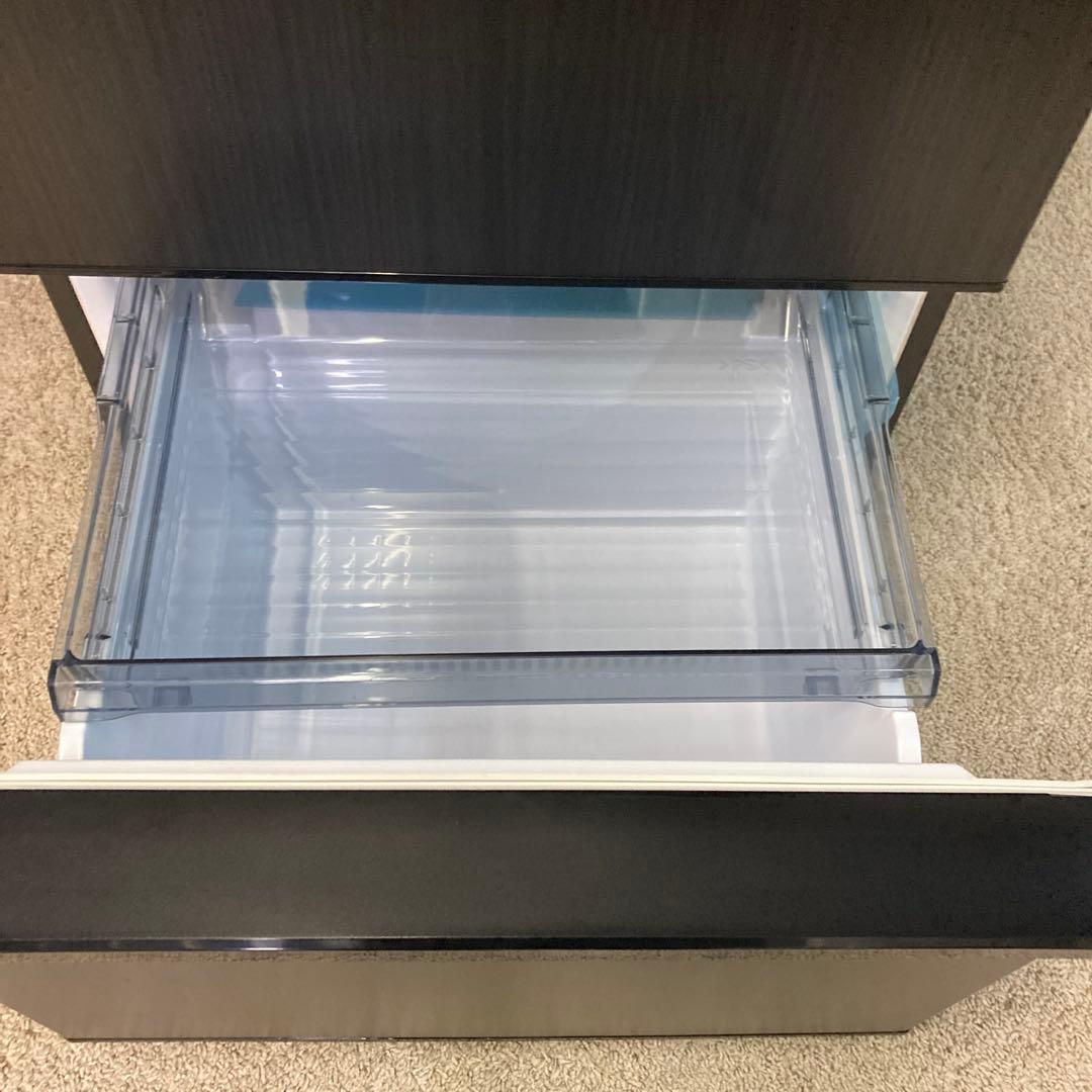 【高年式美品】自動製氷付きダークウッド仕上げ 4ドア冷蔵庫 3引き出し