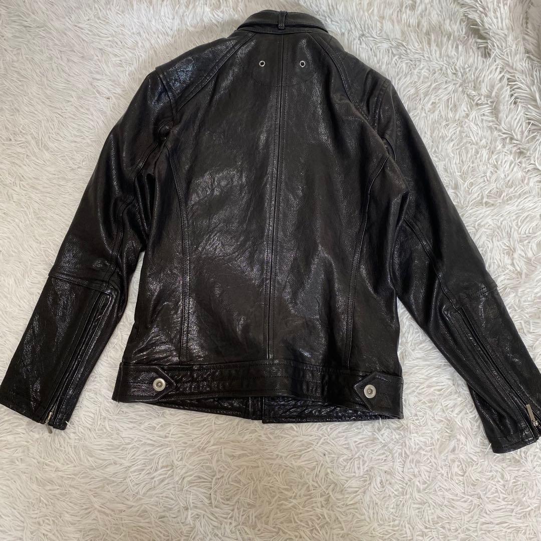 ASM ダブルジップ シングルライダース バイカー 山羊革