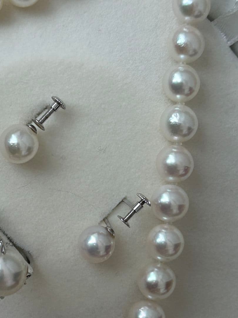 真珠　ネックレス　イヤリング　指輪　pt900 k14wg シルバーダイヤモンド