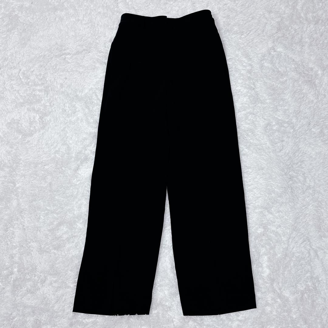 【極美品】プラステ ノーカラー パンツスーツ ブラック XS フォーマル