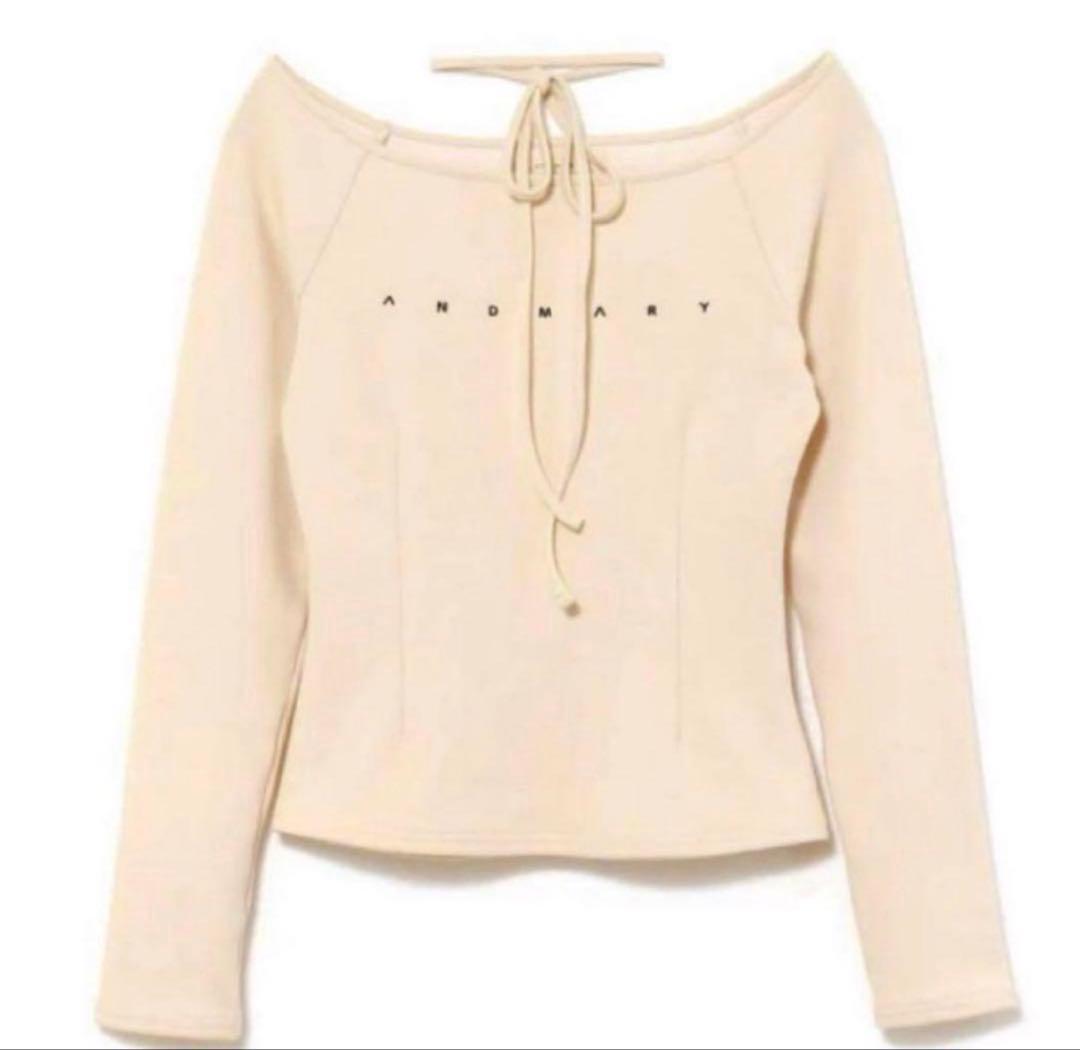 andmary Mary logo choker tops アイボリー