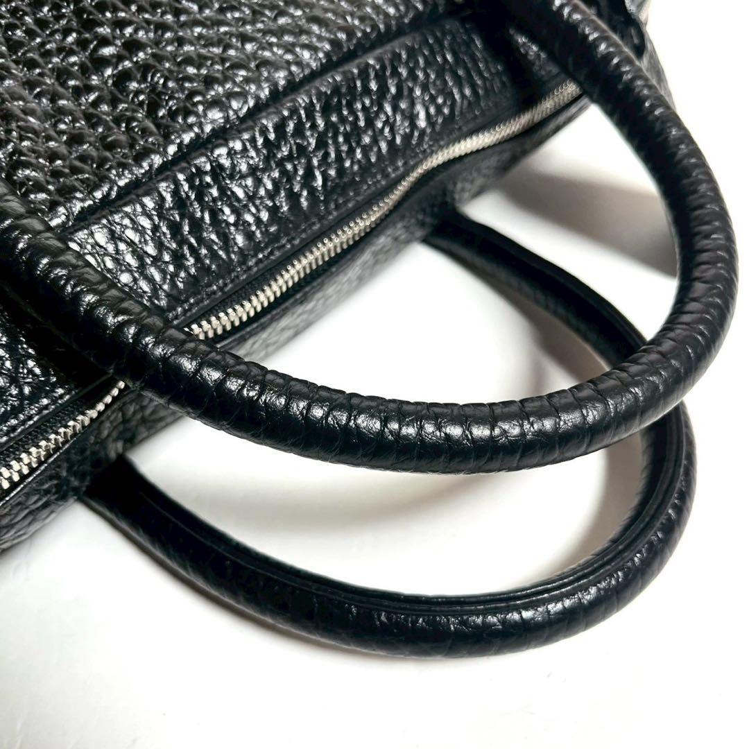 【極上美品・使用感少ない✨】hinn エンボスレザー ビジネスバッグ 黒