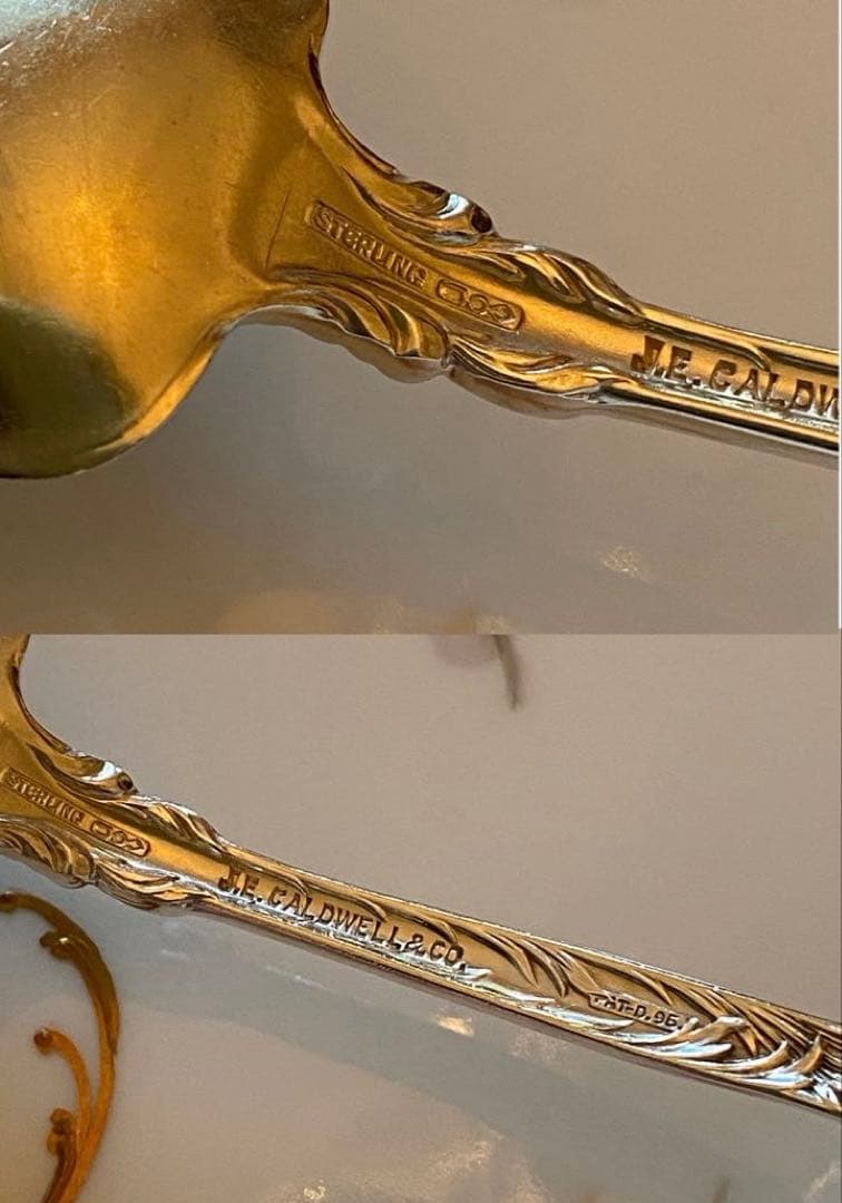 【Gorham／Dominick&Haff】純銀／アイスクリームスプーン 各２本