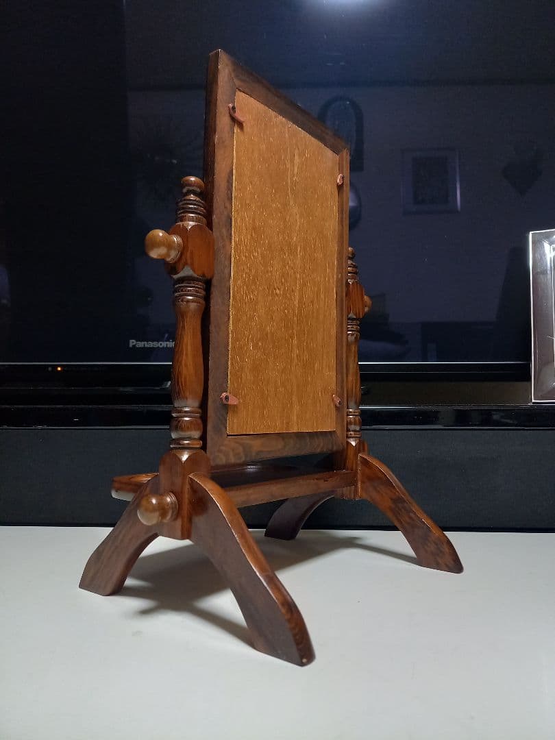 ココナッツ　様売約済　1970's　コロニアルウッド　テーブル　スタンド　ミラー