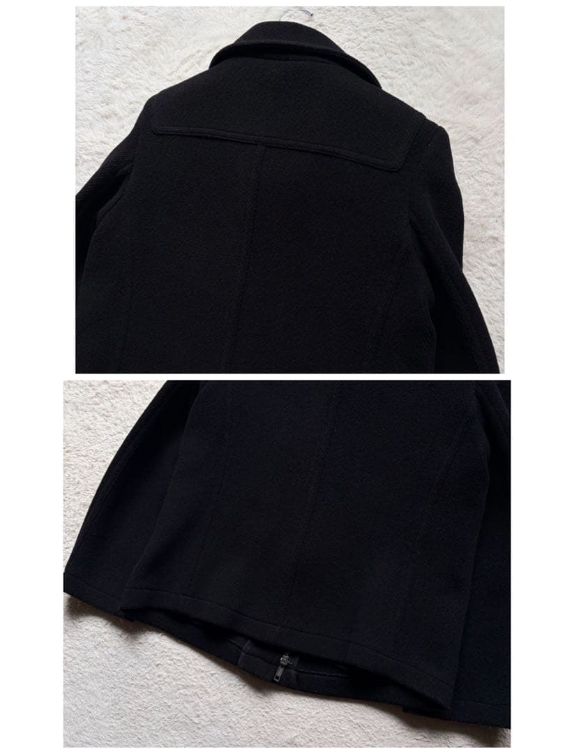 【美品】バーバリーロンドン ダッフルコート ヘリンボーン 黒 XL 近年モデル