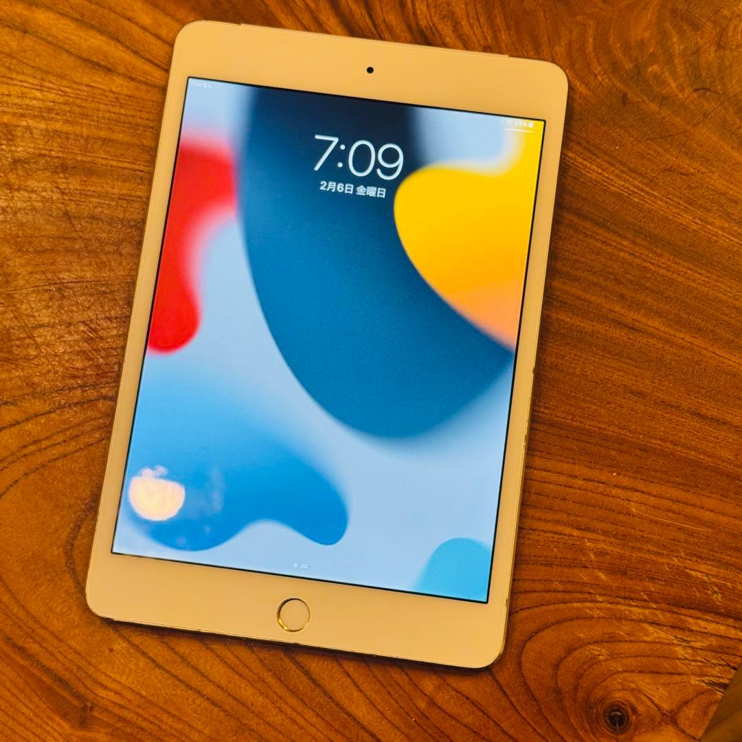 iPad mini 4 128GB ゴールド SIMフリー【ホームボタン難あり】
