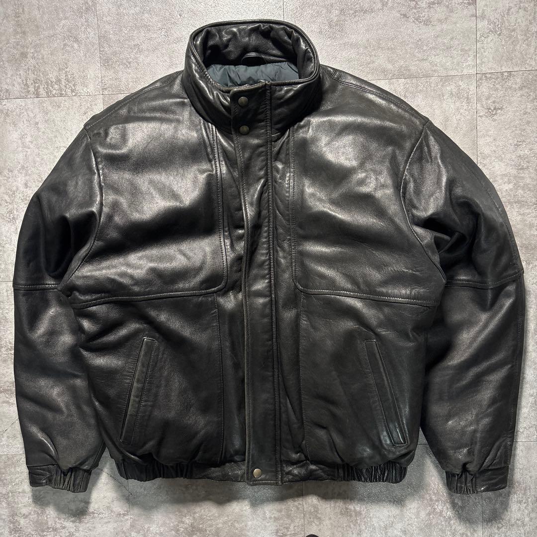 Special 80s Eddie Bauer レザーダウンジャケット　短丈　黒