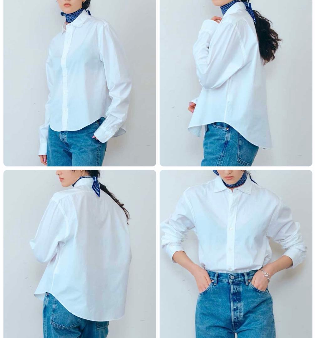 極美品　ザシンゾーン　25SS ショートペックシャツ　クロップド丈　ホワイト