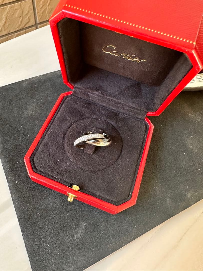 CARTIER カルティエ K18WG トリニティ　パヴェダイヤ　リング