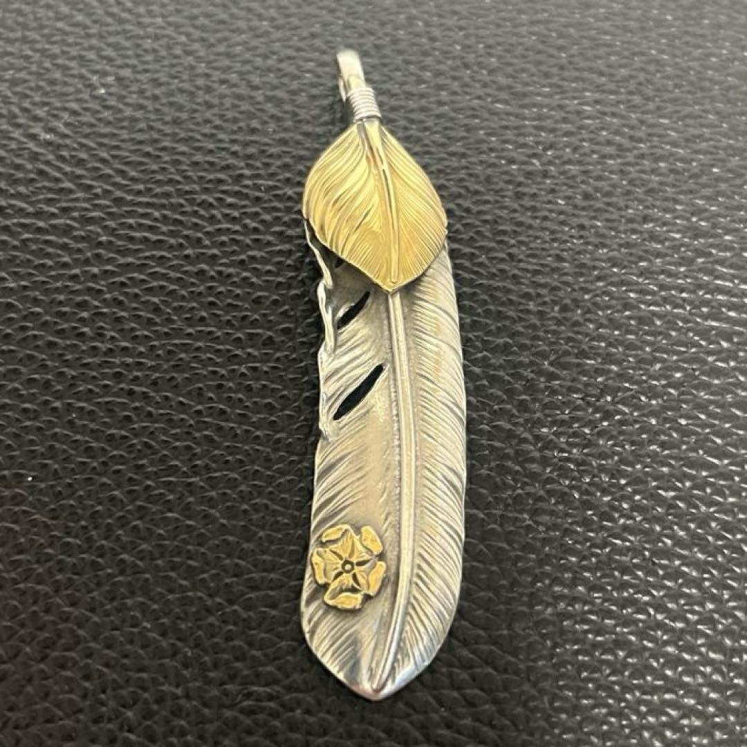 【こまぽぽ】goro's 上金ハート特大フェザーローズメタル付　右向き