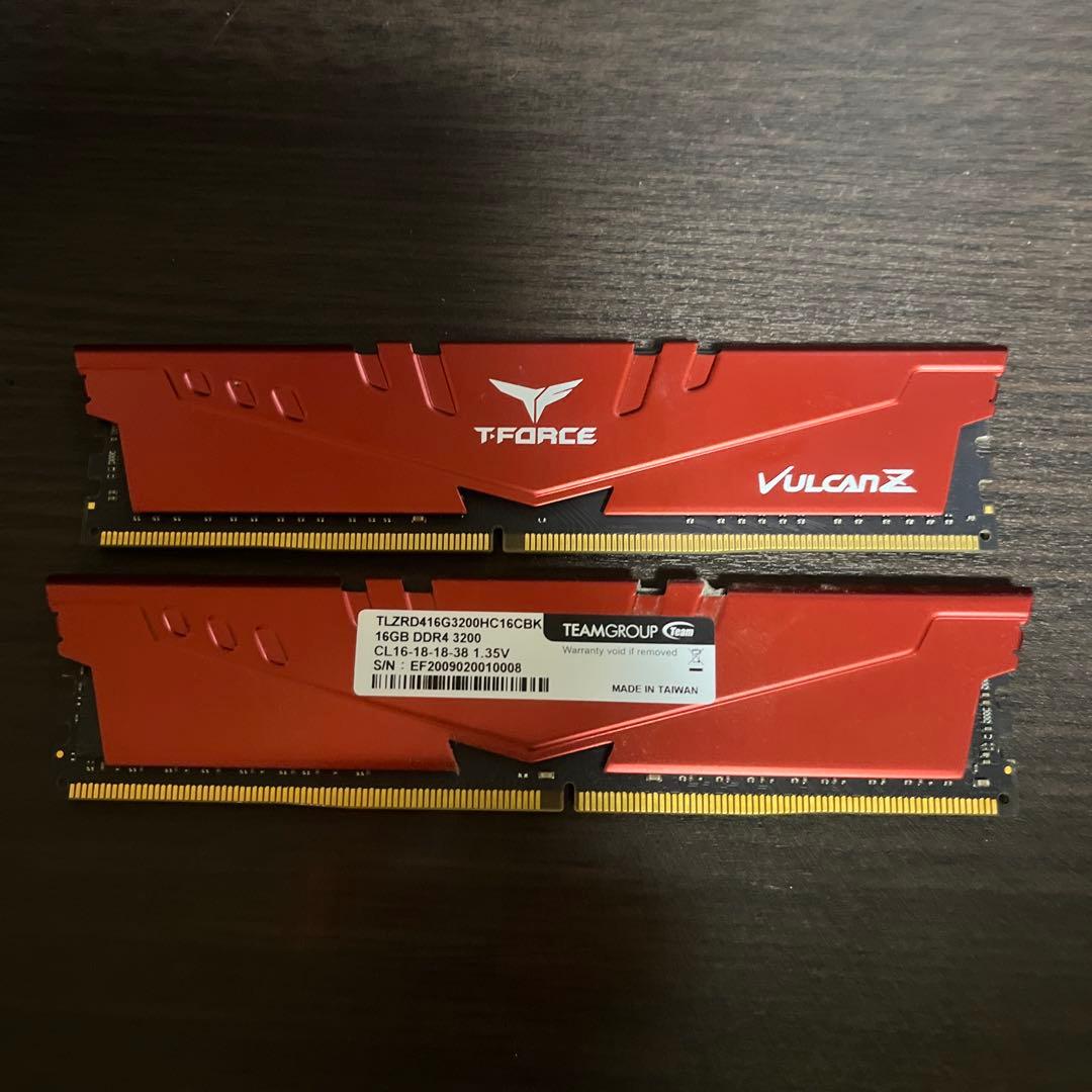 2枚　TEAMGROUP Vulcan Z 16GB DDR4 3200MHz