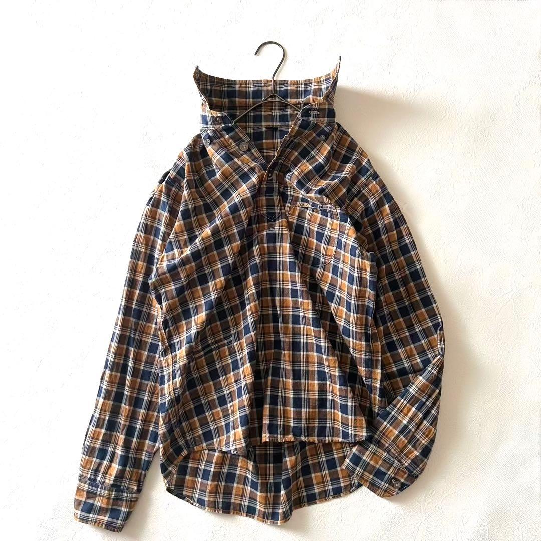 2941Z 美品 45R チェックシャツ インド麦平の908シャツ 現行タグ 綿