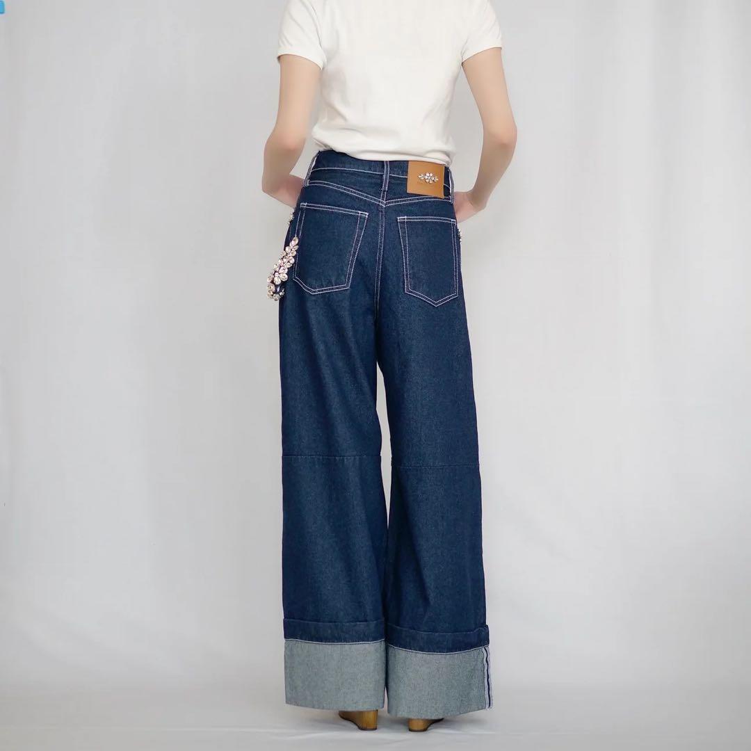 SIMONE ROCHA WIDE LEG PUDDLE JEANS デニム