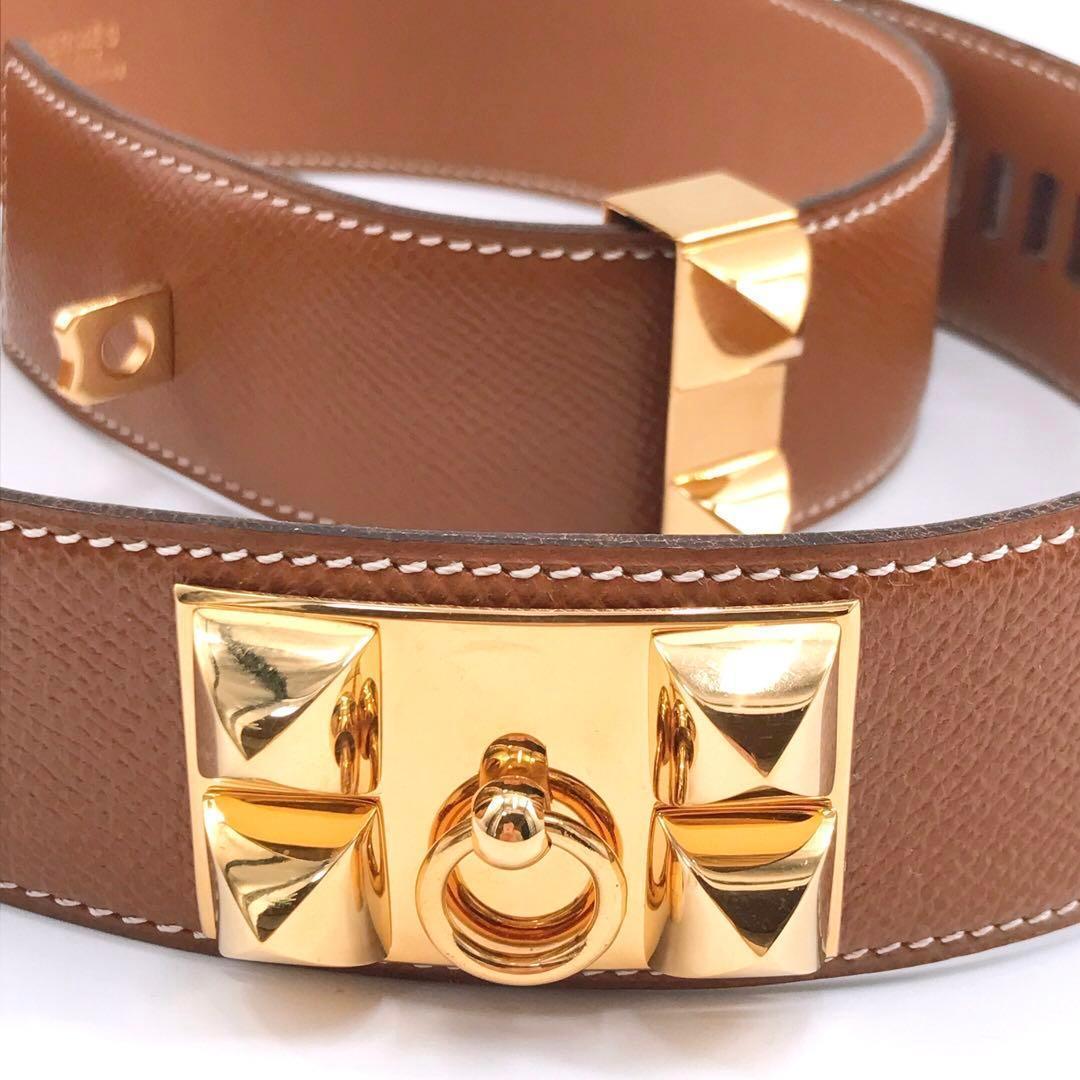 HERMES エルメス コリエドシアン メドール ベルト ライトブラウン 70
