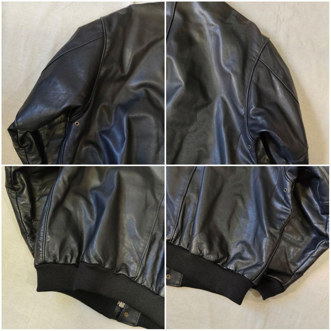 80s 90s USA製 ランズエンド A-2 レザー フライトジャケット 黒