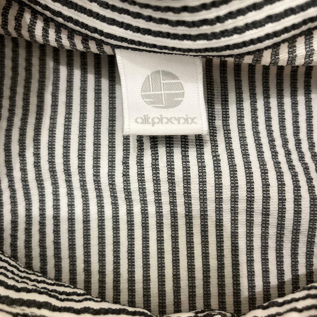 【alk phenix】極美品　ストライプシャツ グレー×白 アルクフェニックス
