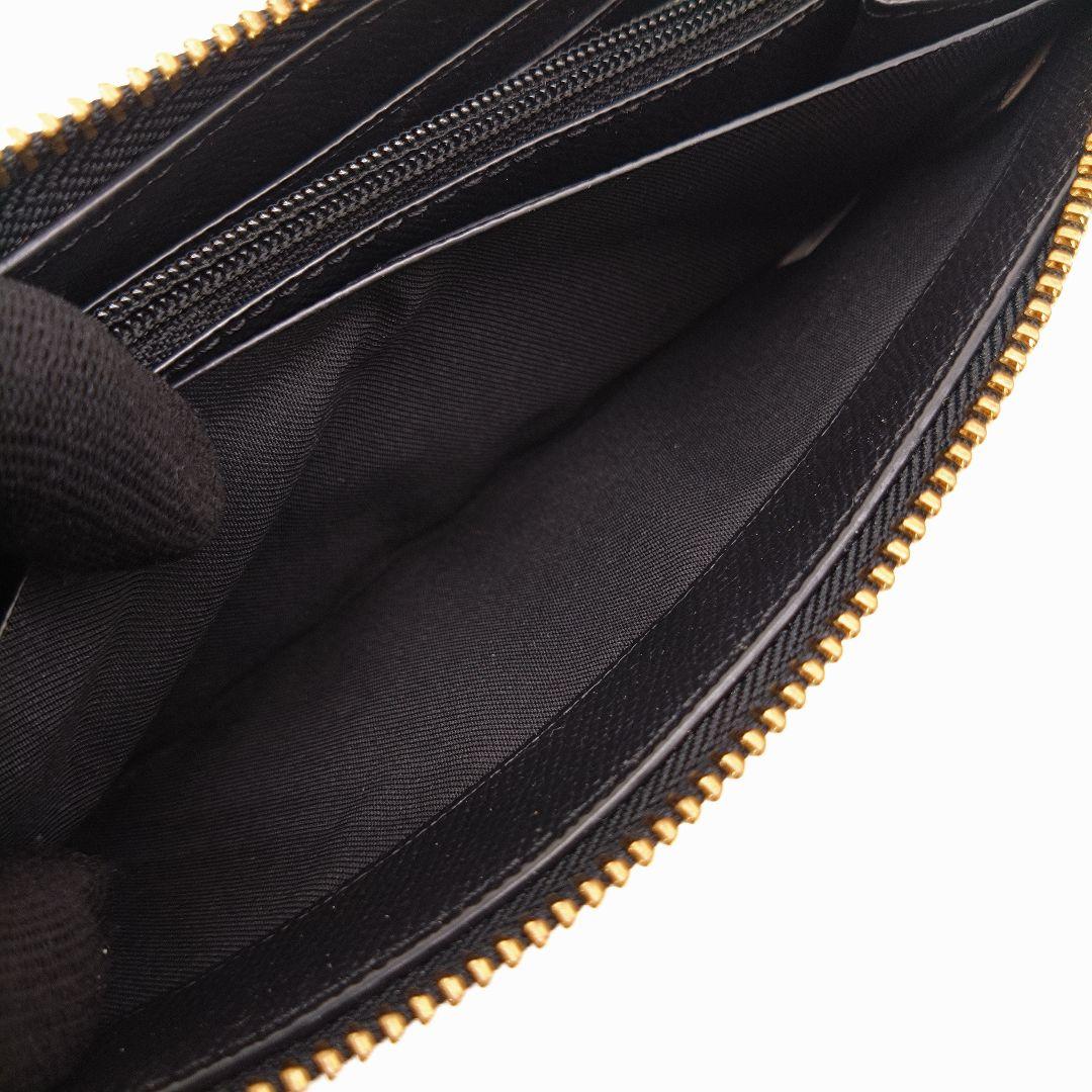 【美品】COACH 長財布 ラウンドファスナー レザー ブラック F16612