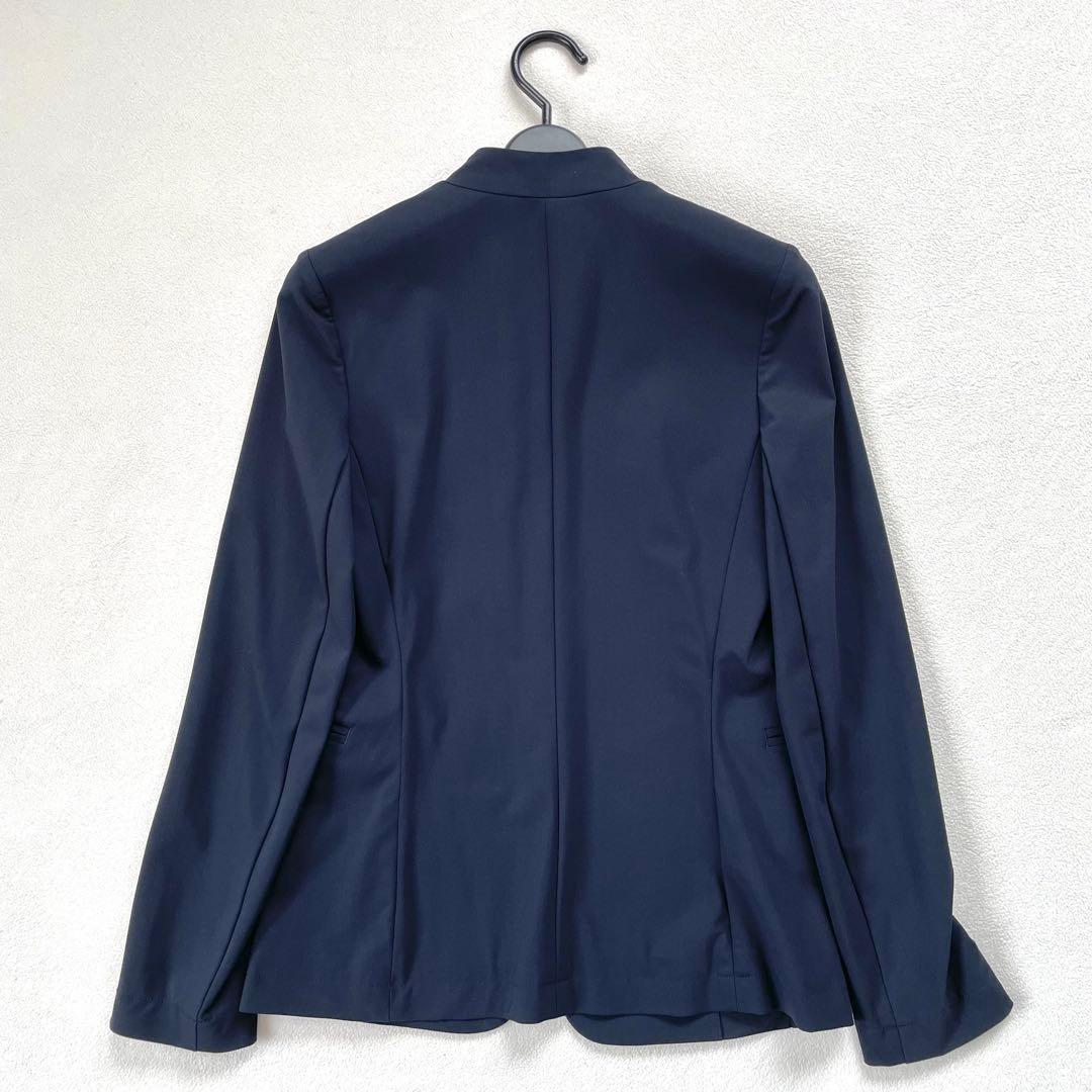 美品✨プラステ ノーカラー ワイドパンツ スーツ セットアップ ネイビー グレー