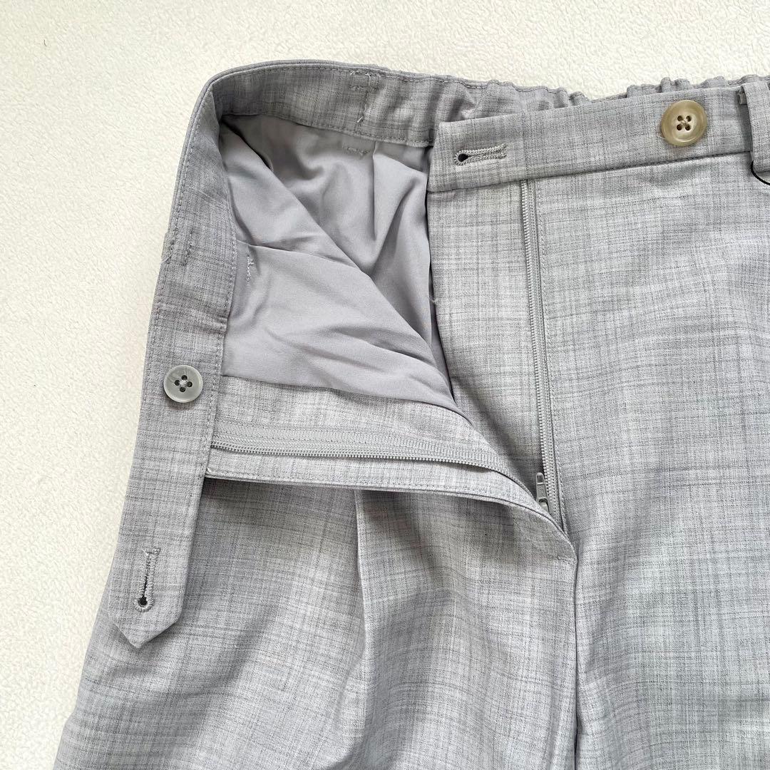 美品✨プラステ ノーカラー ワイドパンツ スーツ セットアップ ネイビー グレー