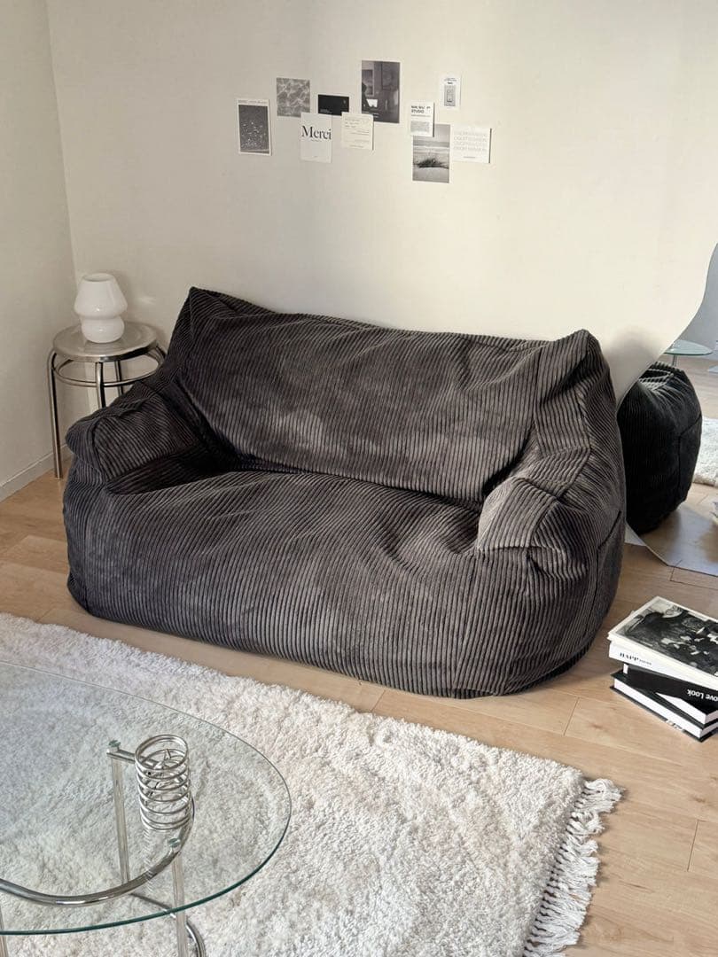 セ*ー様 LOOSY 2人掛けビーズソファ　グレー