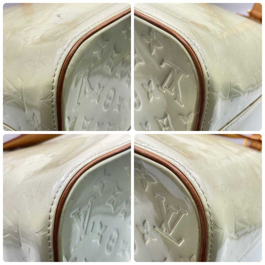 ルイヴィトン モノグラムヴェルニ ハンドバッグ トート ショルダー クリーム系