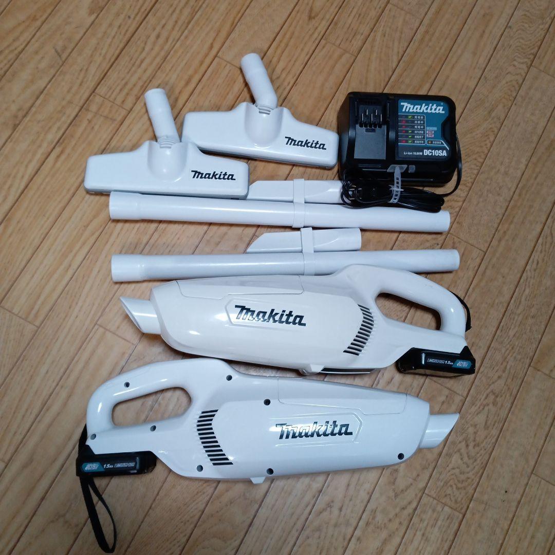 マキタ10.8V充電式クリーナ２台のセット　純正バッテリー２個と純正充電器1台付